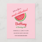 Budget watermeloen zomer verjaardagsfeestuitnodigi (Voorkant)