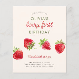 Budget Waterverf Aardbeienbessen Eerste Verjaardag