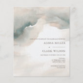 BUDGET Waterverf Abstracte huwelijksuitnodiging (Voorkant)