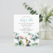 Budget Waterverf Baby shower Duck Thema (Staand voorkant)