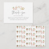 budget Waterverf bachelorette champagne bedankt Notitiekaartje (Voorkant / Achterkant)