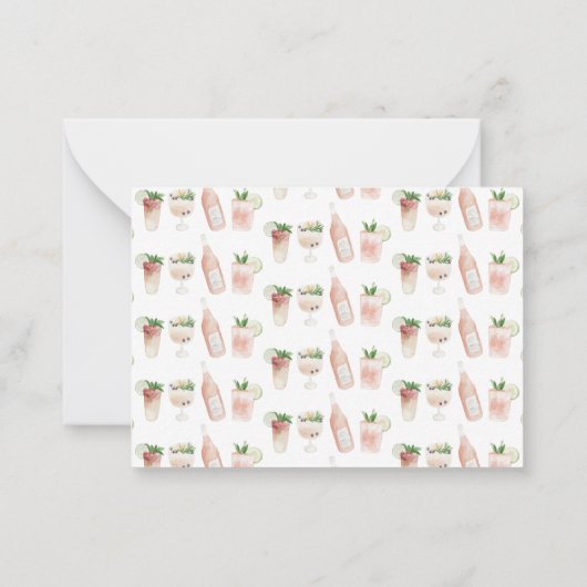 budget Waterverf bachelorette champagne bedankt Notitiekaartje (Achterkant)