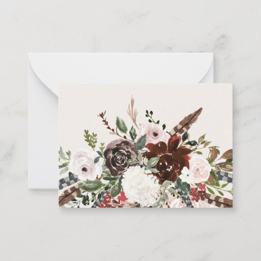 budget waterverf bloem bruiloft R.S.V.P RSVP kaart Notitiekaartje (Achterkant)