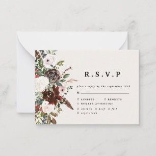 budget waterverf bloem bruiloft R.S.V.P RSVP kaart Notitiekaartje