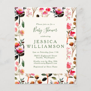Budget Waterverf Bloemendecor Roze Groen Baby Show
