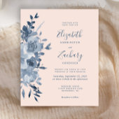 Budget Waterverf Bloemige Stofblauwe Blush Bruilof