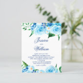 Budget Waterverf Blue Floral Weddenschap (Staand voorkant)