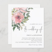 Budget Waterverf Blush Florals Weddenschap (Voorkant / Achterkant)