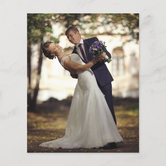 Budget waterverf Boho Blue Botanische bruiloft Flyer (Achterkant)