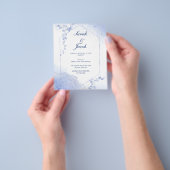 Budget waterverf Boho Blue Botanische bruiloft Flyer (Hand)