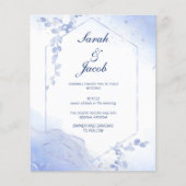 Budget waterverf Boho Blue Botanische bruiloft Flyer (Voorkant)