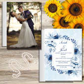 Budget waterverf Boho Blue Botanische bruiloft Flyer