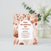 Budget Waterverf Bourgondië Wildflowers Bruiloft (Staand voorkant)