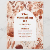 Budget Waterverf Bourgondië Wildflowers Bruiloft Flyer (Voorkant)