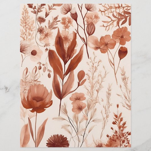 Budget Waterverf Bourgondië Wildflowers Bruiloft Flyer (Achterkant)