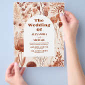 Budget Waterverf Bourgondië Wildflowers Bruiloft Flyer (Hand)