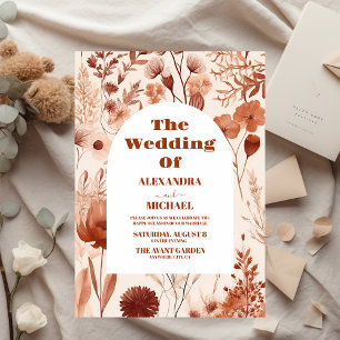 Budget Waterverf Bourgondië Wildflowers Bruiloft Flyer