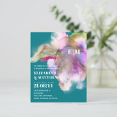 BUDGET Waterverf bruiloft  uitnodigingen (Staand voorkant)