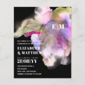 BUDGET Waterverf bruiloft  uitnodigingen (Voorkant)