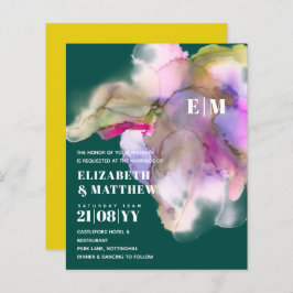 BUDGET Waterverf bruiloft  uitnodigingen