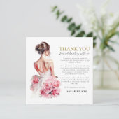 Budget Waterverf Bruiloft Vrijgezellenfeest Dank u Kaart (Staand voorkant)