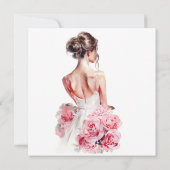 Budget Waterverf Bruiloft Vrijgezellenfeest Dank u Kaart (Achterkant)