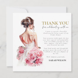 Budget Waterverf Bruiloft Vrijgezellenfeest Dank u Kaart