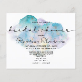 Budget Waterverf Bruiloftsuitnodiging Flyer