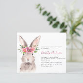 BUDGET Waterverf Bunny Baby shower Uitnodiging (Staand voorkant)