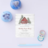 Budget Waterverf Cabin Holiday Open Huis Flyer (Enkel)