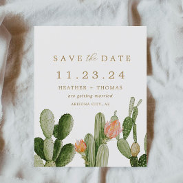 Budget Waterverf Cactus Dessert Save the Date