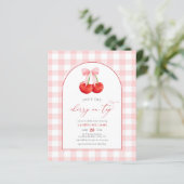 BUDGET Waterverf Cherry op Top Baby Girl Shower (Staand voorkant)