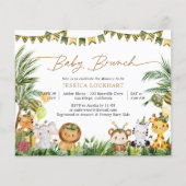 Budget Waterverf Dieren Baby Brunch Invitation (Voorkant)