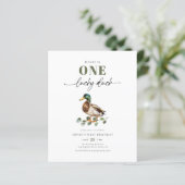 Budget Waterverf Een Lucky Duck Boy 1e Verjaardag (Staand voorkant)