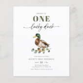 Budget Waterverf Een Lucky Duck Boy 1e Verjaardag Flyer (Voorkant)