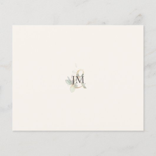 Budget Waterverf Eucalyptus Ecru Save the Date (Achterkant)