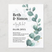 Budget Waterverf Eucalyptus Greenery Wedding (Voorkant)