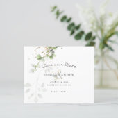 Budget Waterverf Eucalyptus Save The Date Kaart (Staand voorkant)