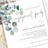 Budget Waterverf Eucalyptus Verloving Invite