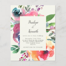 Budget Waterverf Floral Elegant Script Wedding