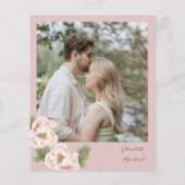 BUDGET Waterverf Floral Photo Wedding Invitae (Achterkant)