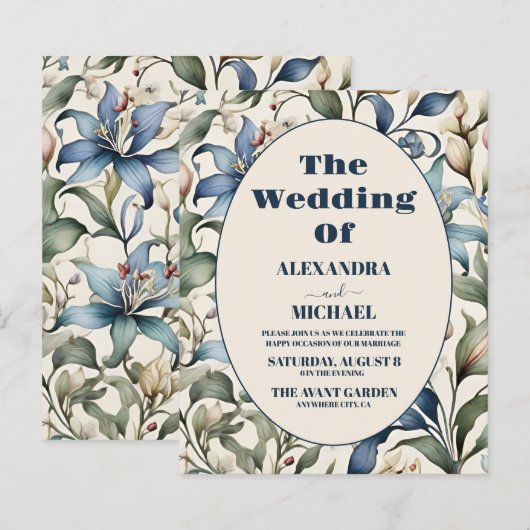 Budget Waterverf Floral William Morris Wedding (Voorkant / Achterkant)