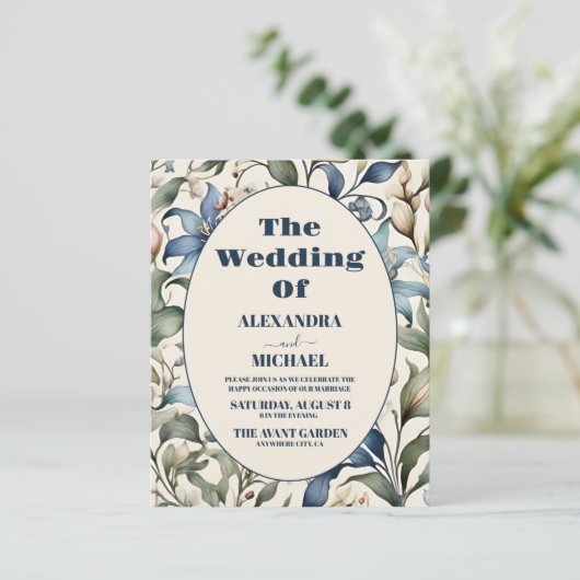 Budget Waterverf Floral William Morris Wedding (Staand voorkant)