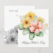 Budget  Waterverf Florals Moederdag Card (Voorkant / Achterkant)