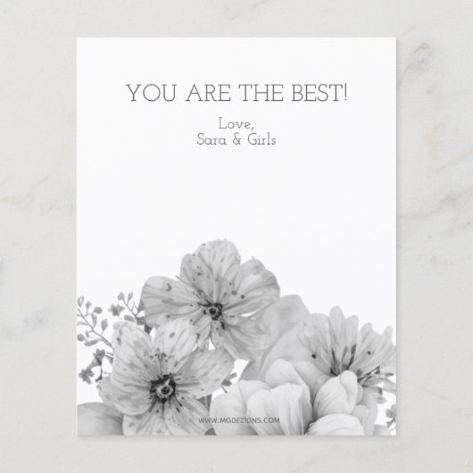 Budget  Waterverf Florals Moederdag Card (Achterkant)