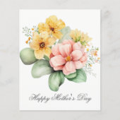 Budget  Waterverf Florals Moederdag Card (Voorkant)