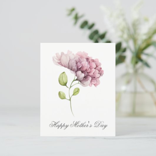 Budget  Waterverf Florals Moederdag Card (Staand voorkant)