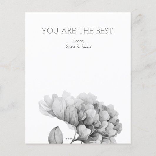 Budget  Waterverf Florals Moederdag Card (Achterkant)