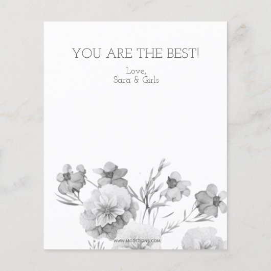 Budget Waterverf Florals Moederdag Card (Achterkant)