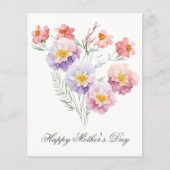 Budget Waterverf Florals Moederdag Card (Voorkant)
